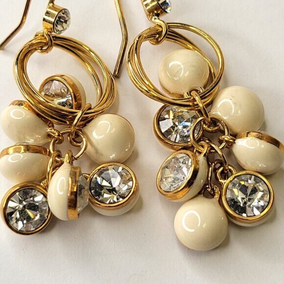 Crystal Charms Cluster Dangle Earrings - Picture 3 of 9